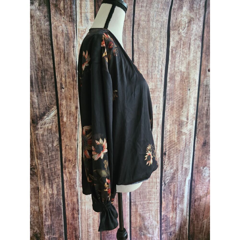 Allsaints Size 10UK 6US Penny Style Floral Blouse Black - Picture 4 of 8